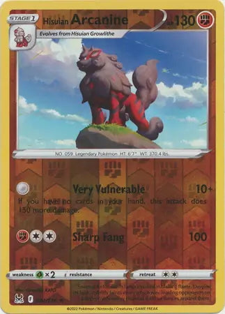 Lost Origin Hisuian Arcanine #84/196 reverse holo